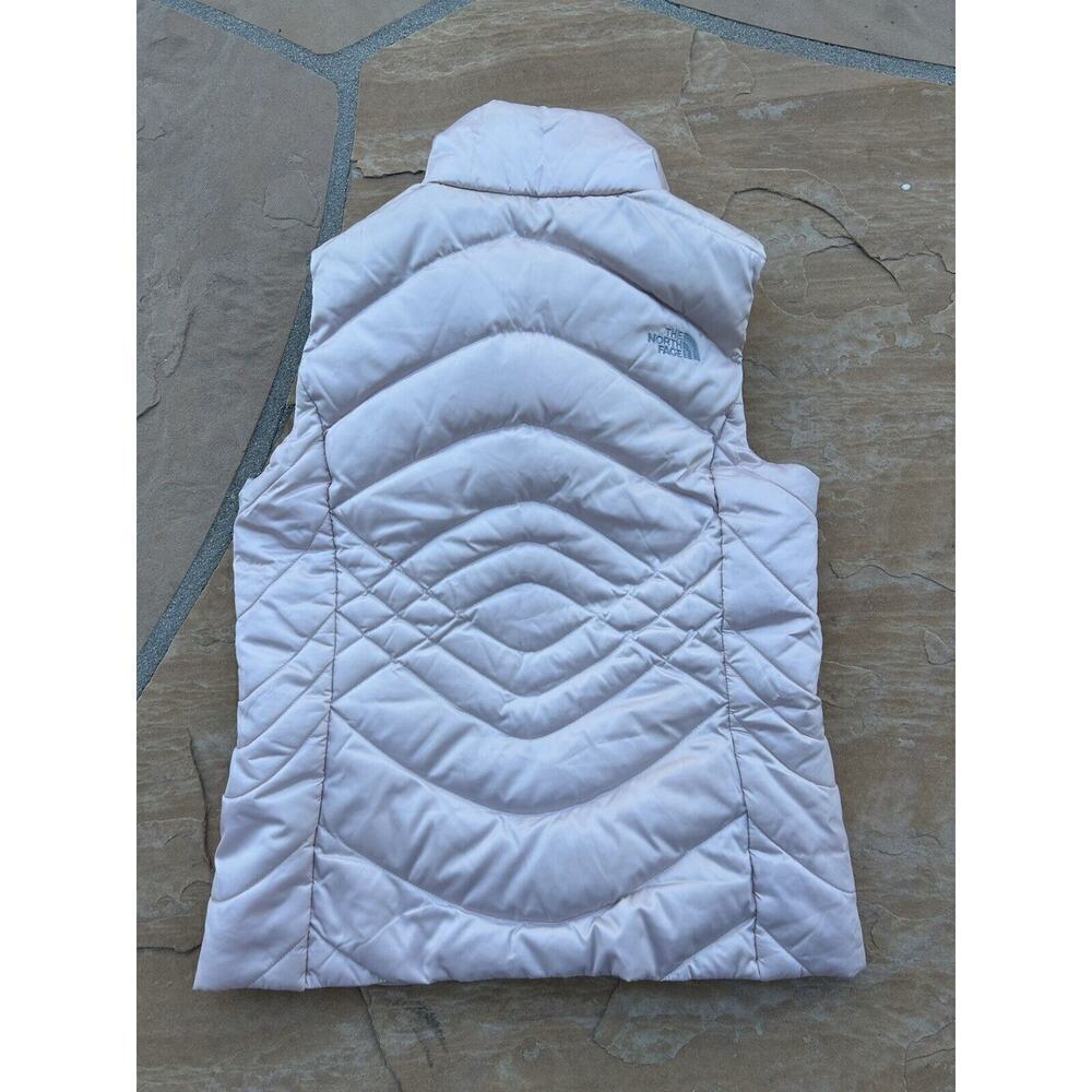 The North Face Puffer Vest 550 Goose Down Pink Women's Small Zip Lightweight - Picture 3 of 5